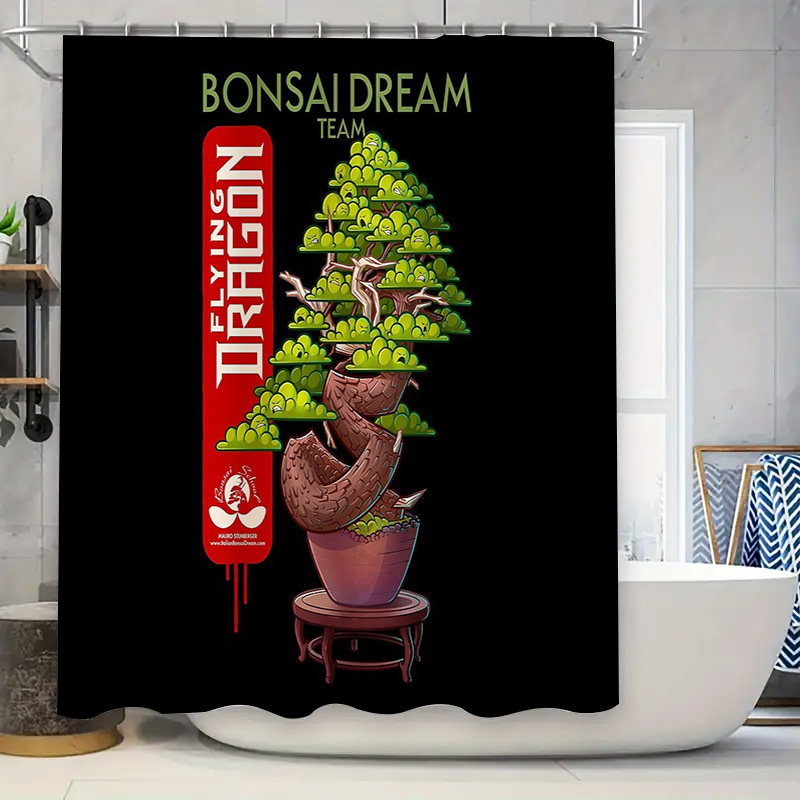 Bonsai Tree Zen Garden - Zasłona prysznicowa z motywem japońskiego bonsai,