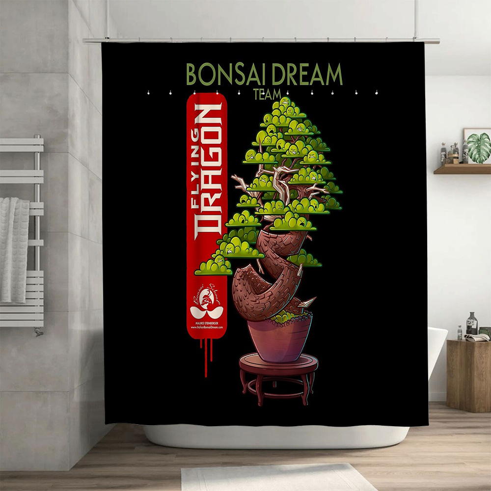 Zasłona prysznicowa z motywem  – Bonsai Tree Zen Garden recenzja i cena
