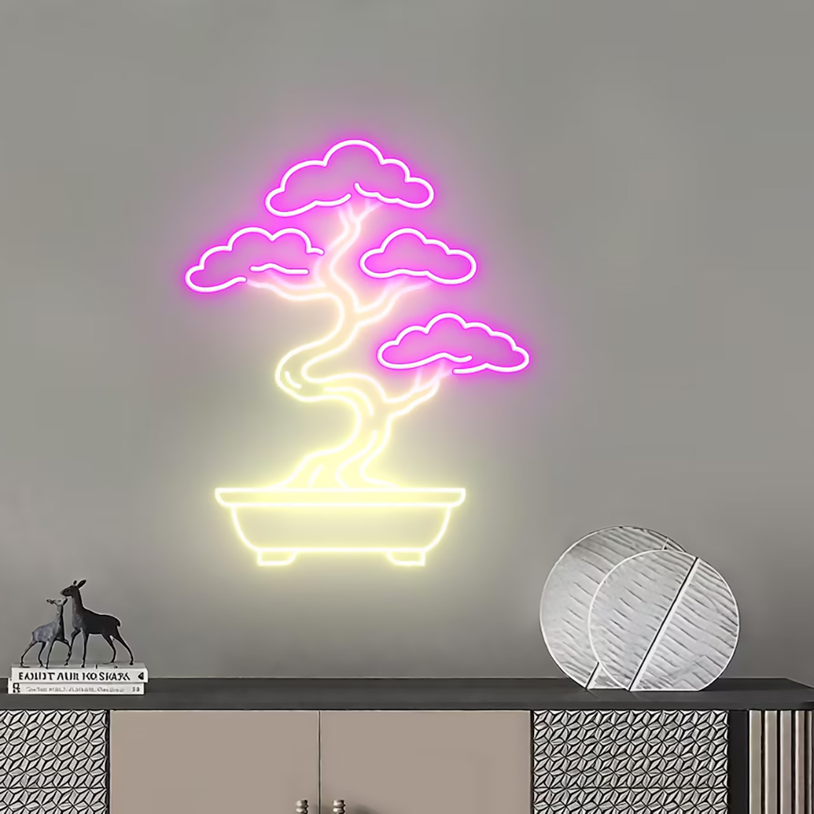 Neonowy znak z drzewkiem bonsa – Bonsai Tree Zen Garden recenzja i cena
